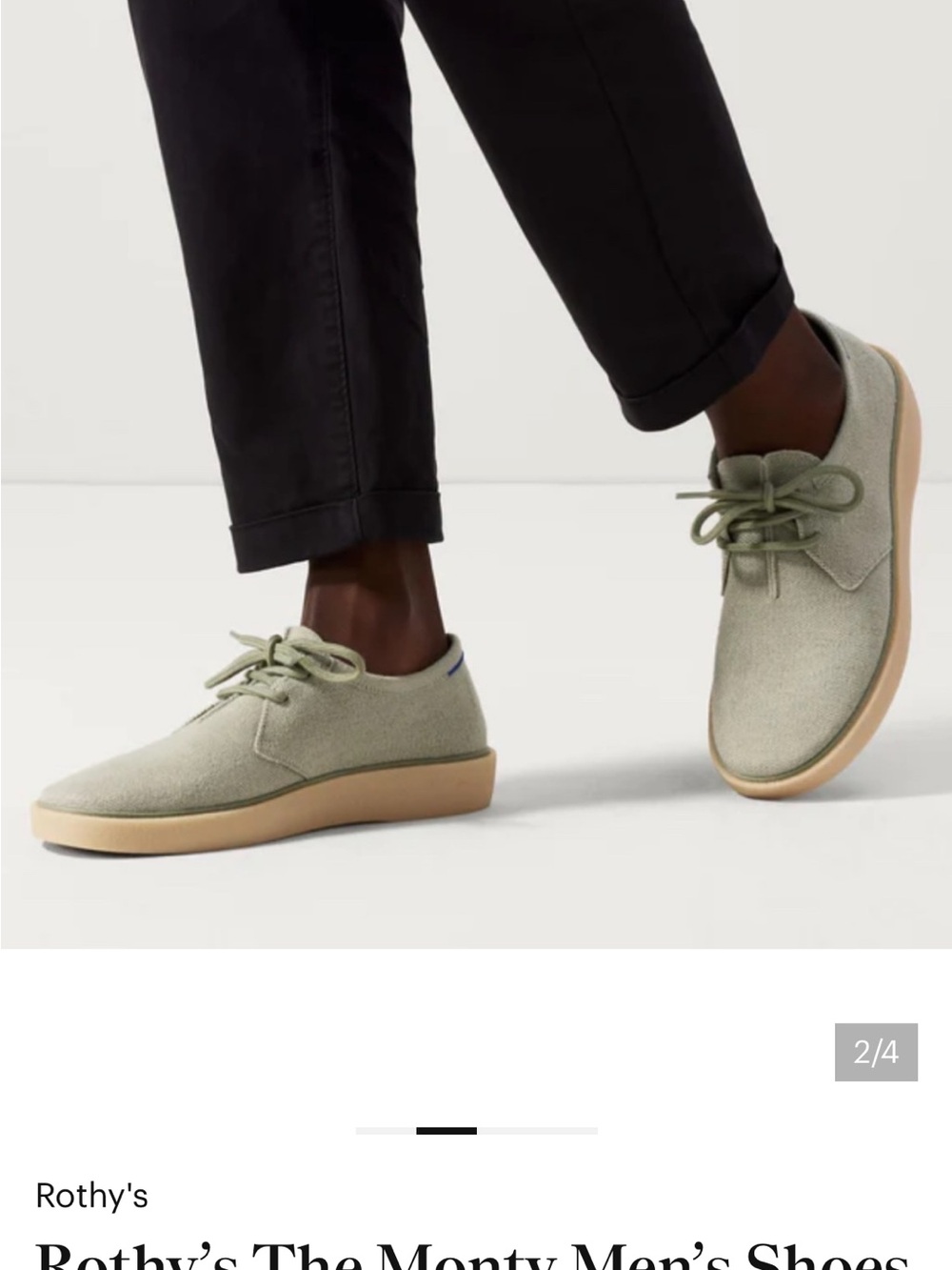 Rothy's Monty Men's Chukka in Sage Green with Tan Sole